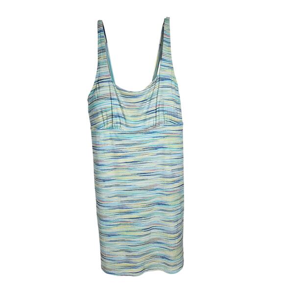 Lands' End Square Neck Swim Dress One Piece Swimsuit with Shorts Women's 16 - Picture 2 of 10